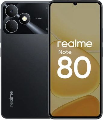 6.74" Смартфон REALME Note 80 4/64Gb, NFC, IPS, 90Гц, 6300мAч, черный